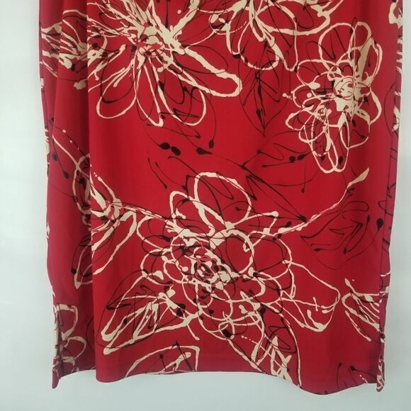 Red Black White VINTAGE STUDIO Skirt. Size M. 100% polyester. - Picture 6 of 12